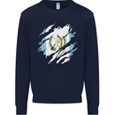 Torn Guatemala Flag Guatemalan Day Football Kids Sweatshirt Jumper Navy Blue