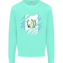 Torn Guatemala Flag Guatemalan Day Football Kids Sweatshirt Jumper Peppermint