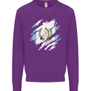 Torn Guatemala Flag Guatemalan Day Football Kids Sweatshirt Jumper Purple