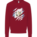 Torn Guatemala Flag Guatemalan Day Football Kids Sweatshirt Jumper Red