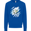 Torn Guatemala Flag Guatemalan Day Football Kids Sweatshirt Jumper Royal Blue
