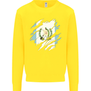 Torn Guatemala Flag Guatemalan Day Football Kids Sweatshirt Jumper Yellow