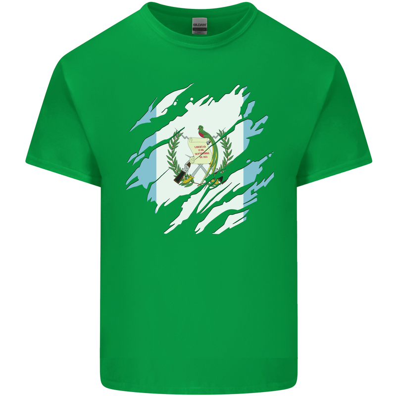 Torn Guatemala Flag Guatemalan Day Football Kids T-Shirt Childrens Irish Green