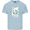 Torn Guatemala Flag Guatemalan Day Football Kids T-Shirt Childrens Light Blue