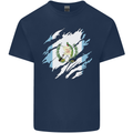 Torn Guatemala Flag Guatemalan Day Football Kids T-Shirt Childrens Navy Blue