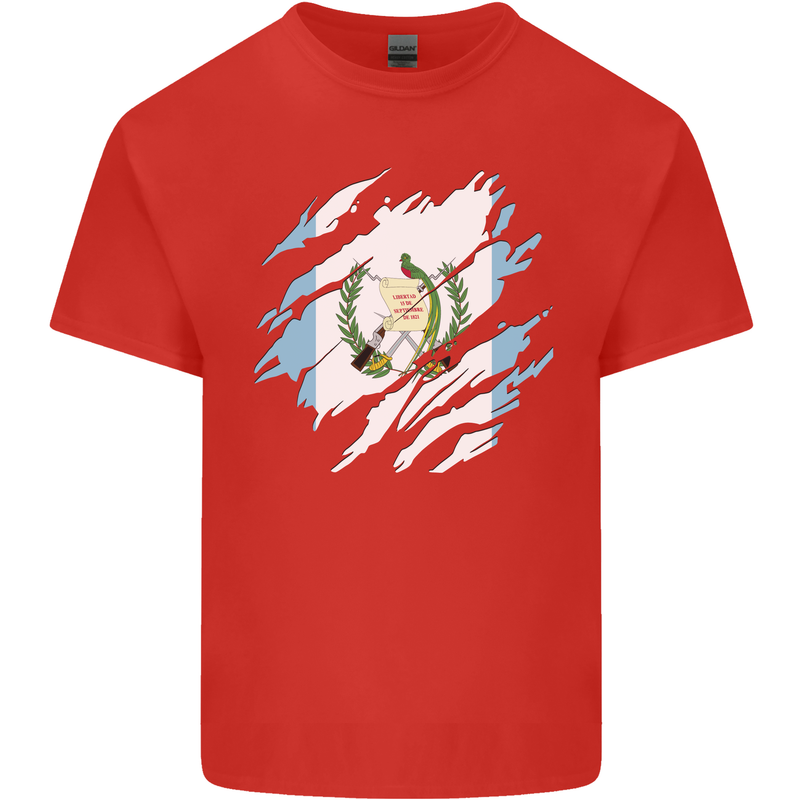 Torn Guatemala Flag Guatemalan Day Football Kids T-Shirt Childrens Red