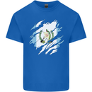 Torn Guatemala Flag Guatemalan Day Football Kids T-Shirt Childrens Royal Blue