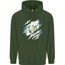 Torn Guatemala Flag Guatemalan Day Football Mens 80% Cotton Hoodie Forest Green
