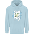 Torn Guatemala Flag Guatemalan Day Football Mens 80% Cotton Hoodie Light Blue