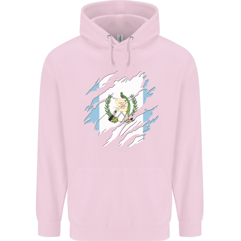 Torn Guatemala Flag Guatemalan Day Football Mens 80% Cotton Hoodie Light Pink