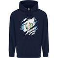 Torn Guatemala Flag Guatemalan Day Football Mens 80% Cotton Hoodie Navy Blue