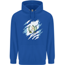 Torn Guatemala Flag Guatemalan Day Football Mens 80% Cotton Hoodie Royal Blue