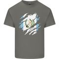 Torn Guatemala Flag Guatemalan Day Football Mens Cotton T-Shirt Tee Top Charcoal