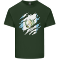 Torn Guatemala Flag Guatemalan Day Football Mens Cotton T-Shirt Tee Top Forest Green