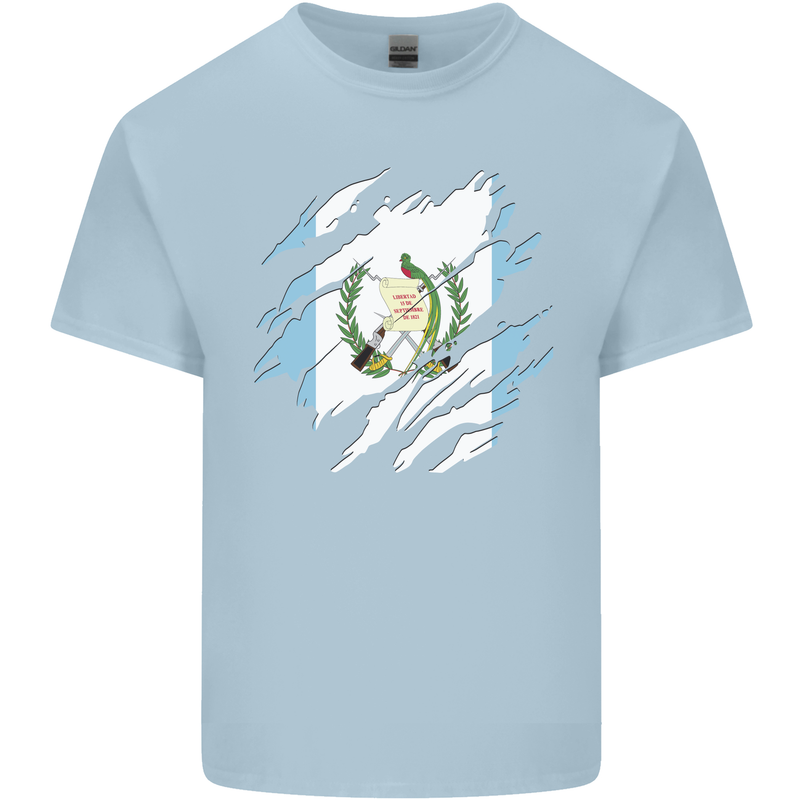Torn Guatemala Flag Guatemalan Day Football Mens Cotton T-Shirt Tee Top Light Blue
