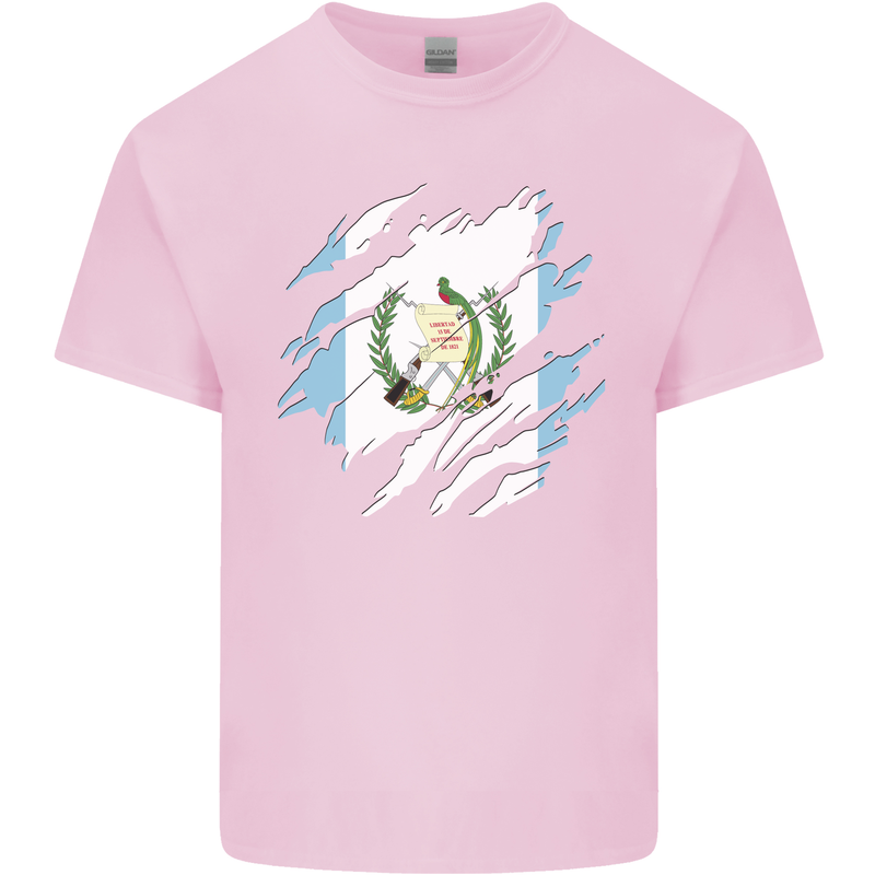 Torn Guatemala Flag Guatemalan Day Football Mens Cotton T-Shirt Tee Top Light Pink