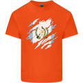 Torn Guatemala Flag Guatemalan Day Football Mens Cotton T-Shirt Tee Top Orange