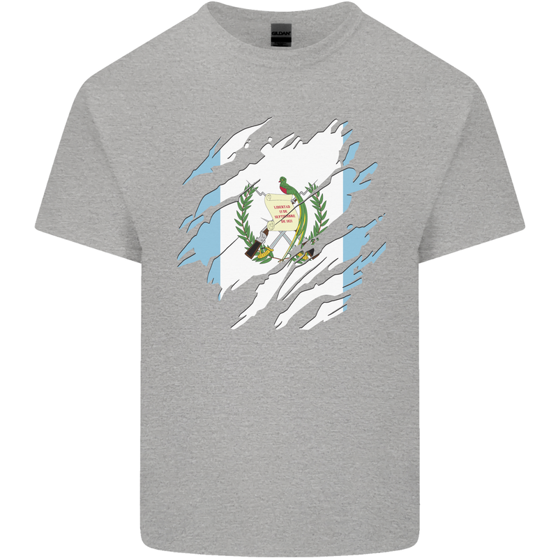 Torn Guatemala Flag Guatemalan Day Football Mens Cotton T-Shirt Tee Top Sports Grey