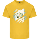Torn Guatemala Flag Guatemalan Day Football Mens Cotton T-Shirt Tee Top Yellow