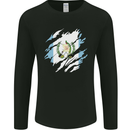 Torn Guatemala Flag Guatemalan Day Football Mens Long Sleeve T-Shirt Black