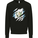 Torn Guatemala Flag Guatemalan Day Football Mens Sweatshirt Jumper Black