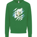 Torn Guatemala Flag Guatemalan Day Football Mens Sweatshirt Jumper Irish Green