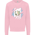 Torn Guatemala Flag Guatemalan Day Football Mens Sweatshirt Jumper Light Pink
