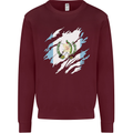 Torn Guatemala Flag Guatemalan Day Football Mens Sweatshirt Jumper Maroon