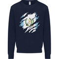 Torn Guatemala Flag Guatemalan Day Football Mens Sweatshirt Jumper Navy Blue