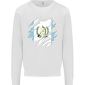 Torn Guatemala Flag Guatemalan Day Football Mens Sweatshirt Jumper White