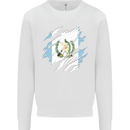 Torn Guatemala Flag Guatemalan Day Football Mens Sweatshirt Jumper White