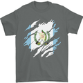 Torn Guatemala Flag Guatemalan Day Football Mens T-Shirt 100% Cotton Charcoal