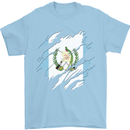 Torn Guatemala Flag Guatemalan Day Football Mens T-Shirt 100% Cotton Light Blue
