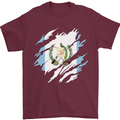 Torn Guatemala Flag Guatemalan Day Football Mens T-Shirt 100% Cotton Maroon