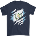 Torn Guatemala Flag Guatemalan Day Football Mens T-Shirt 100% Cotton Navy Blue