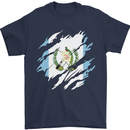 Torn Guatemala Flag Guatemalan Day Football Mens T-Shirt 100% Cotton Navy Blue