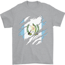 Torn Guatemala Flag Guatemalan Day Football Mens T-Shirt 100% Cotton Sports Grey