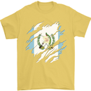 Torn Guatemala Flag Guatemalan Day Football Mens T-Shirt 100% Cotton Yellow