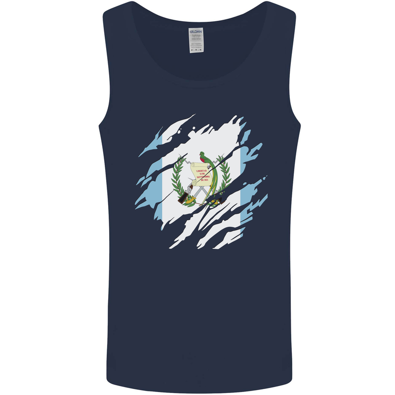 Torn Guatemala Flag Guatemalan Day Football Mens Vest Tank Top Navy Blue