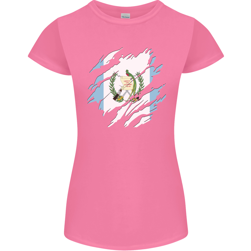 Torn Guatemala Flag Guatemalan Day Football Womens Petite Cut T-Shirt Azalea
