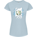 Torn Guatemala Flag Guatemalan Day Football Womens Petite Cut T-Shirt Light Blue