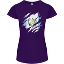 Torn Guatemala Flag Guatemalan Day Football Womens Petite Cut T-Shirt Purple