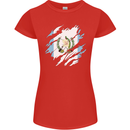 Torn Guatemala Flag Guatemalan Day Football Womens Petite Cut T-Shirt Red