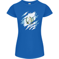 Torn Guatemala Flag Guatemalan Day Football Womens Petite Cut T-Shirt Royal Blue