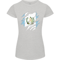 Torn Guatemala Flag Guatemalan Day Football Womens Petite Cut T-Shirt Sports Grey