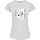 Torn Guatemala Flag Guatemalan Day Football Womens Petite Cut T-Shirt White