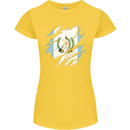 Torn Guatemala Flag Guatemalan Day Football Womens Petite Cut T-Shirt Yellow