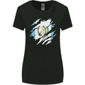 Torn Guatemala Flag Guatemalan Day Football Womens Wider Cut T-Shirt Black