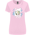 Torn Guatemala Flag Guatemalan Day Football Womens Wider Cut T-Shirt Light Pink