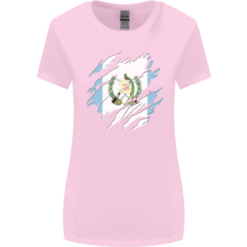 Torn Guatemala Flag Guatemalan Day Football Womens Wider Cut T-Shirt Light Pink